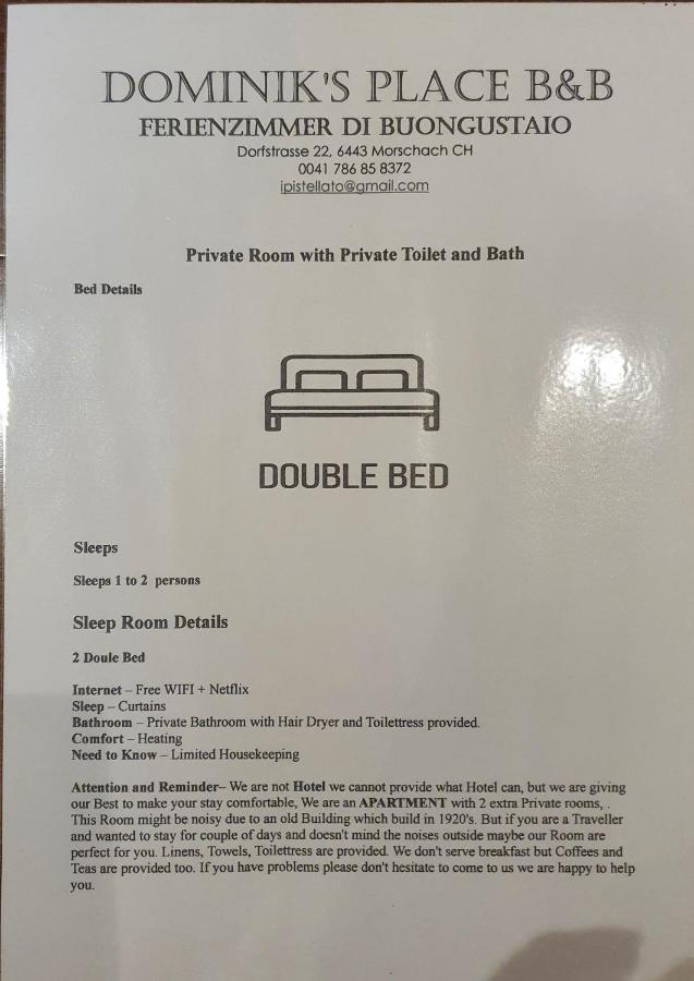 Buongustaio1 Zimmer Mit Ensuite T&B Morschach Kültér fotó